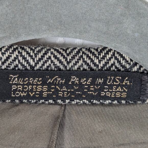 Southampton 48R Gray Herringbone Wool Blazer Sport Coat Made in USA George Deans - Picture 3 of 6